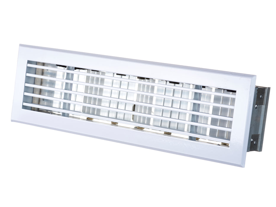 Airform Linear Bar Floor Register White 400mm x 100mm
